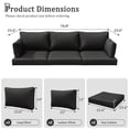 thumbnail image 2 of Snubbull 8-piece Patio Furniture Cushions, Replacement Outdoor Cushions for 3-Seat Sectional Sofa, Waterproof & Zipped, 25.6"*23.6"*4", Black, 2 of 8