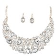 thumbnail image 4 of Fiudx Ofertas Flash Del Día Conjunto De Joyas De Diamantes Chapado En oro Para Mujer, Conjunto De Pendientes Y Collar De Fiesta, 4 of 6