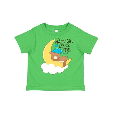 

Inktastic Auntie Loves Me- little bear in blue hat Gift Toddler Boy or Toddler Girl T-Shirt