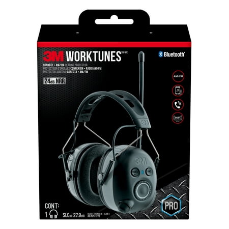 3M WorkTunes Connect, AM/FM Hearing Protector, Bluetooth Technology