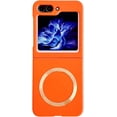 thumbnail image 4 of Magnetic Case for Samsung Galaxy Z Flip 5 4 3 5G Compatible with Magsafe, Shockproof Women Men Slim Hard Phone Case for Samsung Z Flip 3 4 5 Cover (Orange,Z Flip4), 4 of 10