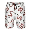thumbnail image 4 of Yiaed Red Snake Print Men's Swim Trunks with Lining Quick Dry Sports Shorts Beach Shorts Boardshorts-Small, 4 of 5