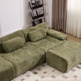 thumbnail image 6 of Modular Sectional Sofa, Chenille Deep-Seat Sofa with 3 Pillows, Extra-Large Compression Design with High-Resilience Foam Core, Smart Self-Recovery Technology and Flexible Space Configuration, Green, 6 of 10