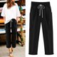 thumbnail image 1 of Pntutb Pantalones de algodón y lino elásticos de color sólido informales a la moda para mujer Pntutb Pntutb-5181, 1 of 5