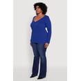 thumbnail image 4 of Womens Plus Size Long Sleeve V-Neck Basic Tee, 4 of 5