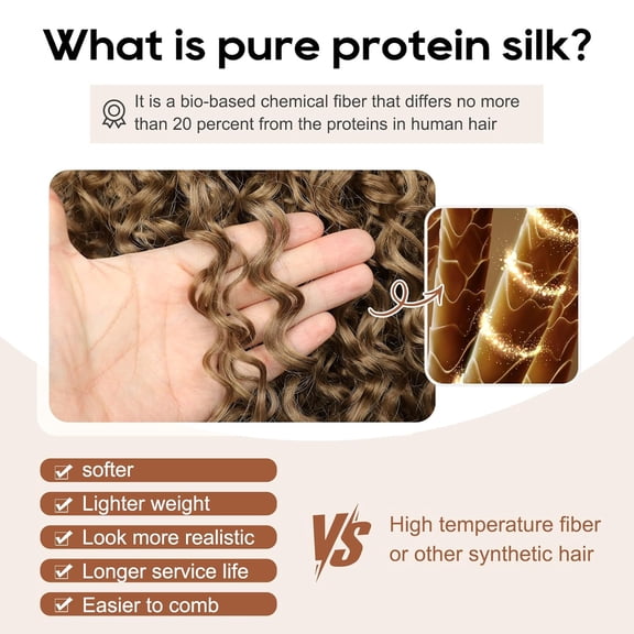 WEIF-FLUFYMOOZ 4PC Clip in Hair Extensions, 14 Inch 100％ Pure Protein Silk Short Hairpiece Deep Curly Wavy Hair Extensions Clip in Natural Soft Hairpiece for Women-Deep Dirty Blonde