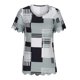 thumbnail image 1 of Fiudx Liquidación de Ofertas Flash Blusa de Manga Corta a La Moda para Mujer, Camiseta Estampada, Top Informal, 1 of 6
