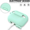 thumbnail image 4 of AirPods Pro 1st/2nd Generation Case Cover, Protective Silicone Skin Accessories with Keychain for Women Men for Apple AirPods Pro 2019/2022 Charging Case,Front LED Visible-Jade, 4 of 5