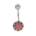 thumbnail image 1 of Floral Holographic 14 gauge Navel Ring, 1 of 2