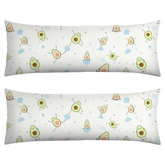 Avocado Print Body Pillow Cover 20x54 - Cute Kawaii Fruit Pattern Long Pillow Case with Invisible Zipper, Soft Breathable Full Body Pillow Protector for Sleeping, Maternity & Decor