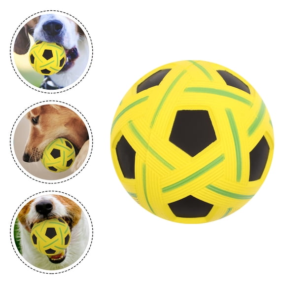 HAMPPLIES Yellow PU Molar for Outdoor Play, Single Piece Toy for Active Kids and Pets