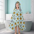 thumbnail image 6 of Sunflower and Daisy Blue Pattern Hooded Bath Towel Wrap for Teens Ages 3 To 12, Soft Lightweight Quick Dry Microfiber Bath Beach Pool, 60"x35", 6 of 6