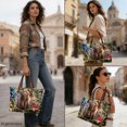 thumbnail image 4 of Eheartsgir Bear Camo American Flag with Zipper Clutch Purse, Top Handle Tote Bag with Large Capacity Waterproof Tote Handbag for Travel Shopping, 4 of 6