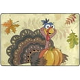 thumbnail image 4 of SKYSONIC 72x48in Thanksgiving Turkey Funny Area Rug, Orange Pumpkin Maple Non-Slip Floor Carpet for Indoor Living Dining Room and Bedroom Area, 4 of 7