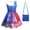 Blue, variant on Creepy Cute Horror Cosplay Costume for 3-10Y 3D Printed Sleeveless Halloween Party Outfit with Bag