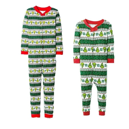 Family Matching Xmas Pajamas Set Women Kid Adult PJs Sleepwear Nightwear Home