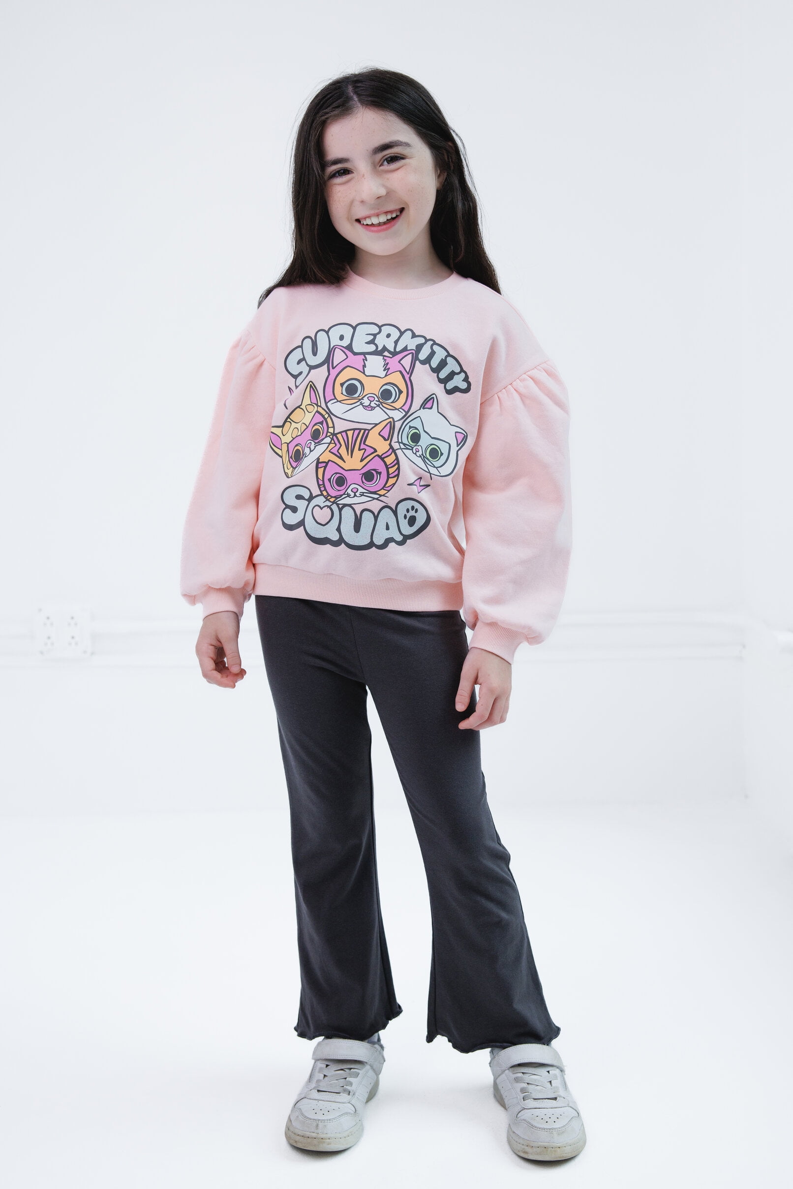 Disney Super Kitties Ginny Buddy Sparks Fleece Pullover Sweatshirt and Ribbed Flare Leggings Outfit Set Toddler to Little Kid