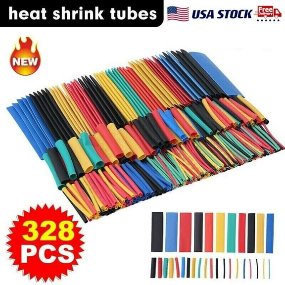 328X Assorted Heat Shrink Cable Wire Tubing Tube Sleeve Kits Car Electrical Wrap