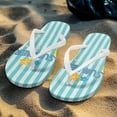 thumbnail image 3 of Psesaysky Women's Flip Flops Anti-Slip Lightweight Summer Sandals with Blue Stripes for Beach Swimming Pool for Shower Size 5-9, 3 of 7