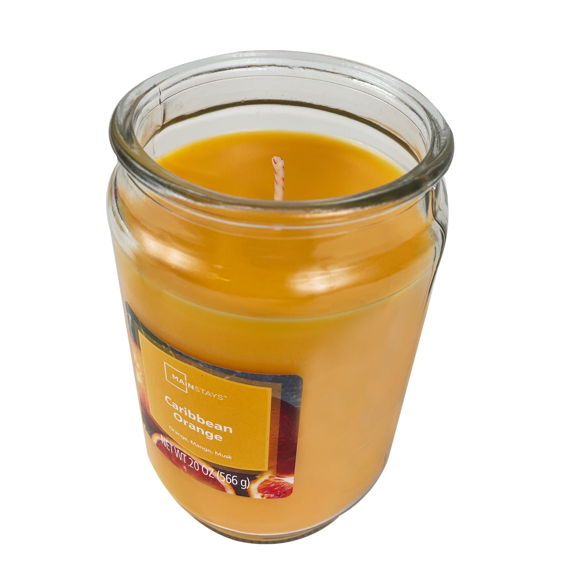 Mainstays Single-Wick Scented Glass Jar Candle, Caribbean Orange, 20oz.