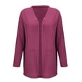 thumbnail image 5 of Dasayo Women Tops Lightweight Long Sleeve Open Front Pink Dressy Solid Pocket Cardigans Womens Sweatshirts XXXL, 5 of 6