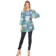 thumbnail image 5 of Sakkas Matia Women's Casual Summer Cotton Long Sleeve Print Loose Tunic Top Blouse - 19923-blue - L/XL, 5 of 5