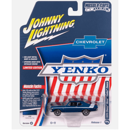 Johnny Lightning Jlmc034 Muscle Car Ver A 1970 Chevy Nova Yenko Deuce Blue