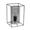 thumbnail image 1 of Lalia Home Lampe de Table Encadrée Noire avec Abat-Jour en Verre Fumé, Petit, 1 of 4