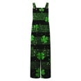 thumbnail image 4 of Idoravan Green Jumpsuit Women Casual Women's St. Patrick Print Loose Button With Pocket Jumpsuit Pants Jumpsuit Pants Jumpsuit Pants, 4 of 7