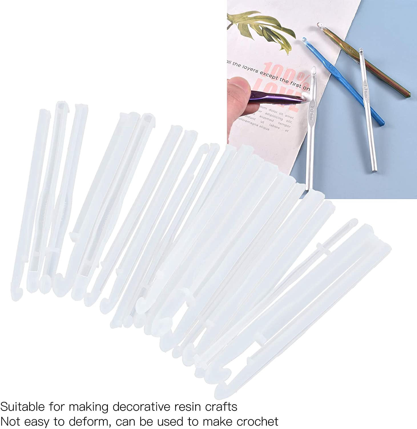 ABCISI Crochet Hooks, 20Pcs Resin Silicone Crochet Hook Set to create 3-10mm Crochet, DIY Crochet Knitting Sweaters Tools, Ideal for Yarn Crafts DIY Enthusiasts