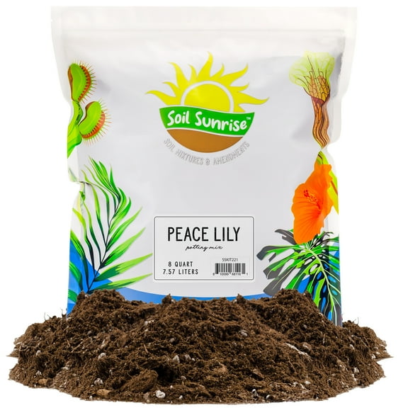 Peace Lily Potting Soil Mix (8 Quarts), for Planting, Growing, or Repotting Peace Lily Plants