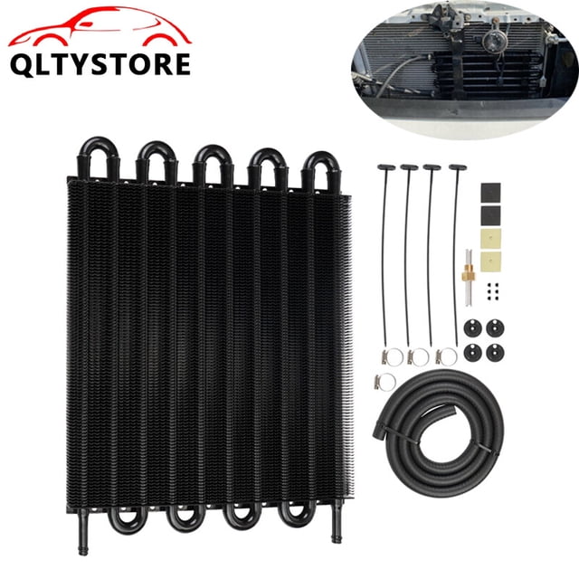 Kit de Conversion de Radiateur de Refroidisseur d'Huile à Transmission à Distance en Aluminium à 10 Rangées Noir
