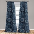 thumbnail image 4 of Ambesonne Astrology Curtains, Sun Moon Sleeping Print, Pair of 28"x84", Dark Sky Blue White, 4 of 5