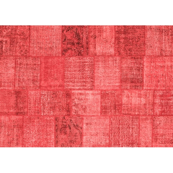 Ahgly Company Indoor Rectangle Patchwork Red Transitional Area Rugs, 6' x 9'