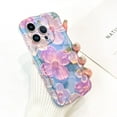 thumbnail image 2 of Compatible with iPhone 15 Pro Case Cute Colorful Retro Oil Painting Printed Flower Designed for Women Girls, Water Ripple Curly Wave Frame TPU Bumper Phone Cover 6.1" Floral, 2 of 11