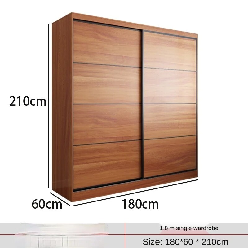 Sliding door wardrobe sliding door wooden wardrobe assembly bedroom household locker