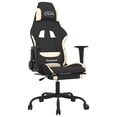 thumbnail image 1 of Silla de masaje para videojuegos VidaXL reclinable con reposapiés negro/crema, 1 of 9