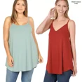thumbnail image 4 of (ZENANA) Front-Back Reversible (Vneck-ScoopNeck Reversible) Spaghetti Cami, 4 of 5