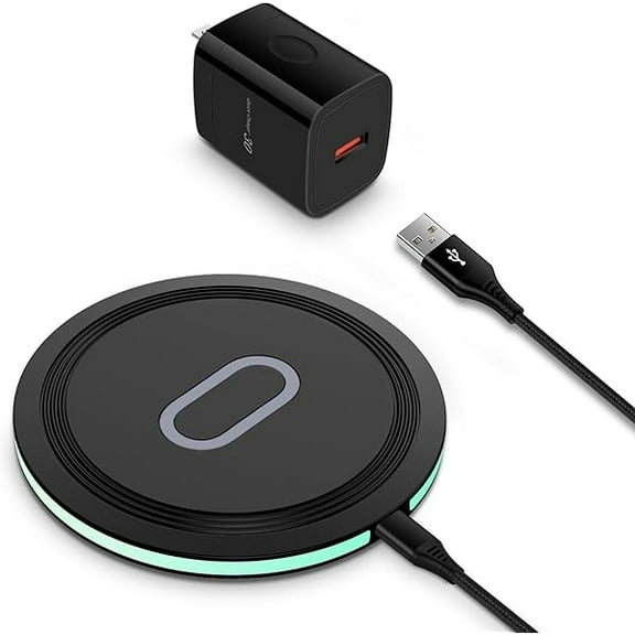 15W Samsung Wireless Charger Pad Fast Charging Station for Samsung Galaxy Z Flip 6/5/4,Z Fold 6/5,S25 Edge/Ultra/S24/S23,Fast Wireless Charging Mat Black with Adapter for Google Pixel 9a/8,iPhone 16e