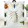 thumbnail image 2 of Creowell Bugs Insects White Flannel Blankets for Couch Bed Sofa, Fuzzy Soft Cozy Lightweight Blanket, Multifunctional Gift Blanket for Sofas, Travel, Camping, Beds and Chairs 50x60in, 2 of 7