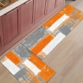 thumbnail image 3 of Kitchen Rugs and Mats Non-Slip Cushioned Anti-Fatigue Kitchen Rug with Runner Set of 2, Orange Gray Modern Abstract Art Painting Graffiti Design Kitchen Mats for Floor 19.7x31.5inch+19.7x47.2inch, 3 of 6