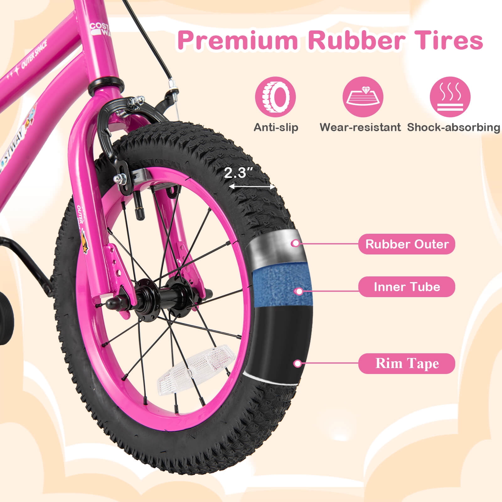 Costway 18-Inch Kid's Bike for 4-8 Years Old with Adjustable