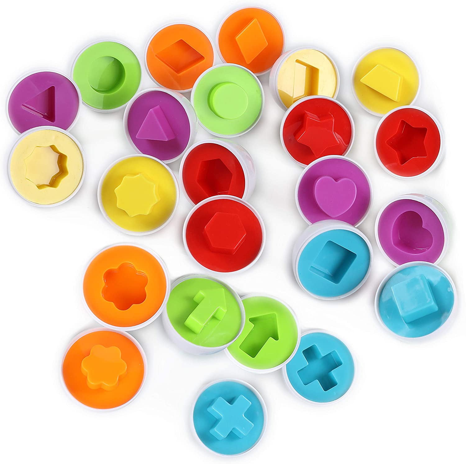 6PCS Egg Toy - Shapes Matching Eggs Toddler Toys for 1, 2, 3, 4 Year