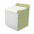thumbnail image 2 of Leaves Washer Cover, Botanical Garden Pattern in Bicolor Style with Ginkgo Leafy Floral Petals, Dust and Dirt Free Decorative Print, 29" x 28" x 40", Pale Blue and Mustard, by Ambesonne, 2 of 3