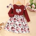 thumbnail image 2 of LUOGENLI Girls Dresses Size 7 Fancy Toddler Girls Long Sleeve Prints Princess Dress Dance Party Dresses Fall Winter Kids Clothes Girls Dresses Size 5T Girls Dresses Red 2-3 Years, 2 of 7