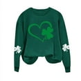thumbnail image 1 of Bowake Sweat à Capuche Femme St Patrick'S Day Imprimé Col Rond Sweat-Shirt à Manches Longues Casual Ample Confortable Pull-Overs, 1 of 3