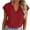 #362-Red, variant on Craaazy Summer Business Casual Tops for Women Short Sleeve Solid Color V Neck Split Blouses for Work Daily Wear