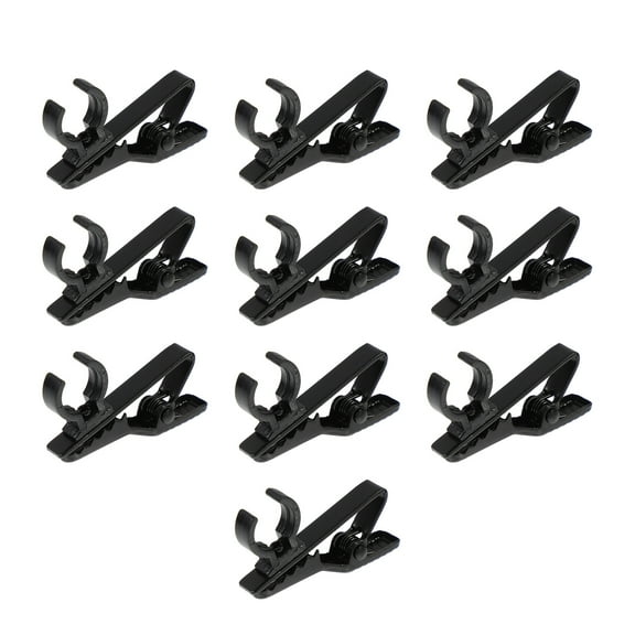 FUEENIRVA Wired Mics Clip Lavalier Microphone Clips Black Practical Use Other Occasions 10Pcs