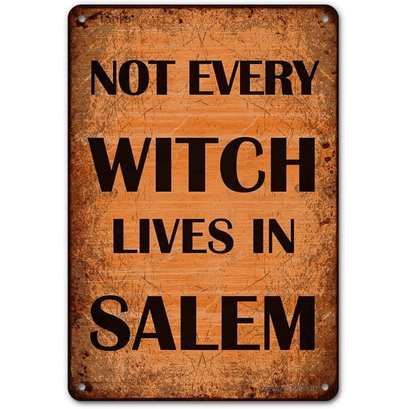 Not Every Witch Lives in Salem Halloween Decoration Iron Poster Painting Tin Sign Vintage Wall Decor for Cafe Bar Pub Home Beer Decoration Crafts