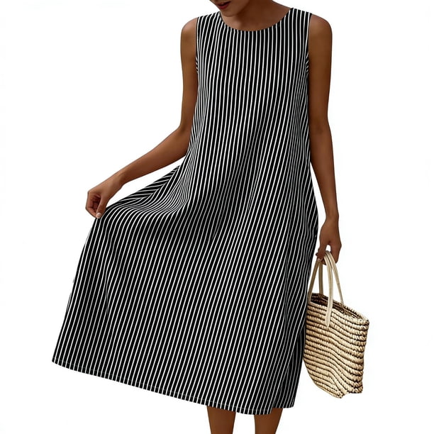 black and white vertical striped dress Long Sleeve Scoop Neck Bodycon in Stripe Pair with sexy black heels and gold jewelry Black And White Striped Dresses